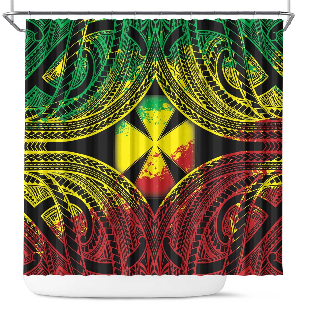 Wallis and Futuna Territory Day Shower Curtain Polynesian Pattern Simple Style LT05 Reggae - Polynesian Pride