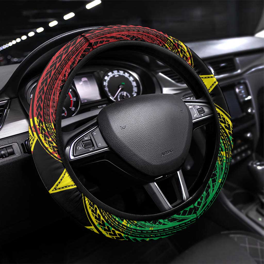 Wallis and Futuna Territory Day Steering Wheel Cover Polynesian Pattern Simple Style LT05 Universal Fit Reggae - Polynesian Pride