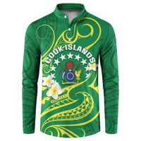 Cook Islands Happy Constitution Day Button Sweatshirt Pattern Tribal Art