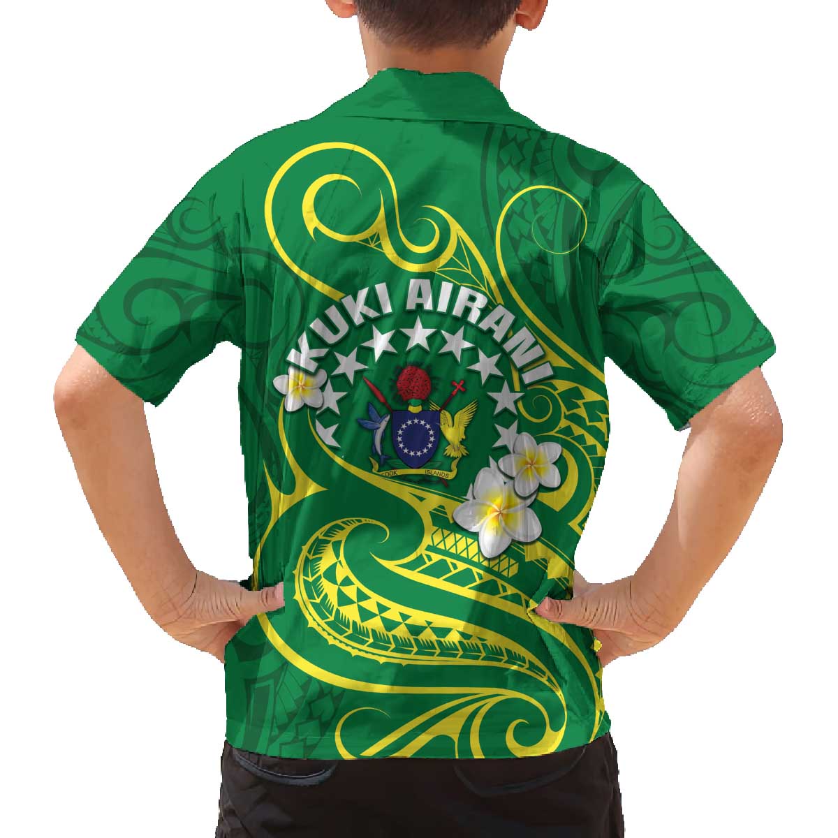 Cook Islands Happy Constitution Day Family Matching Off Shoulder Short Dress and Hawaiian Shirt Pattern Tribal Art LT05 - Polynesian Pride