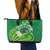 Cook Islands Happy Constitution Day Leather Tote Bag Pattern Tribal Art