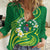Cook Islands Happy Constitution Day Women Casual Shirt Pattern Tribal Art