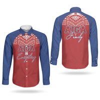 Aiga Samoa Couples Matching Long Sleeve Bodycon Dress and Long Sleeve Button Shirt Aiga Is Everything LT05 - Polynesian Pride