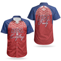 Aiga Samoa Couples Matching Off Shoulder Short Dress and Hawaiian Shirt Aiga Is Everything LT05 - Polynesian Pride