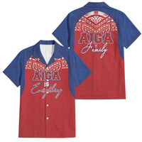 Aiga Samoa Family Matching Off Shoulder Short Dress and Hawaiian Shirt Aiga Is Everything LT05 Dad's Shirt - Short Sleeve Red - Polynesian Pride