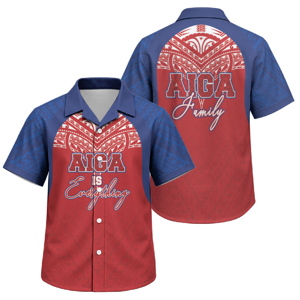 Aiga Samoa Family Matching Puletasi and Hawaiian Shirt Aiga Is Everything LT05 Son's Shirt Red - Polynesian Pride