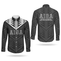 Samoa Aiga Couples Matching Long Sleeve Bodycon Dress and Long Sleeve Button Shirt Samoan Tribal Pattern LT05 - Polynesian Pride