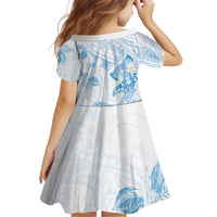 Polynesia Hammerhead Shark Family Matching Summer Maxi Dress and Hawaiian Shirt Tropical Flowers Tribal Pattern Blue LT05 - Polynesian Pride