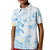 Polynesia Hammerhead Shark Kid Polo Shirt Tropical Flowers Tribal Pattern Blue