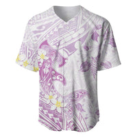 Polynesia Hammerhead Shark Baseball Jersey Tropical Flowers Tribal Pattern Lavender LT05 Purple - Polynesian Pride