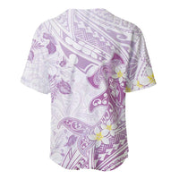 Polynesia Hammerhead Shark Baseball Jersey Tropical Flowers Tribal Pattern Lavender LT05 - Polynesian Pride