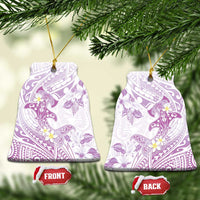 Polynesia Hammerhead Shark Ceramic Ornament Tropical Flowers Tribal Pattern Lavender