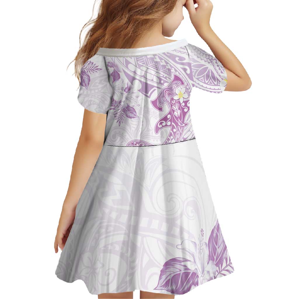 Polynesia Hammerhead Shark Family Matching Summer Maxi Dress and Hawaiian Shirt Tropical Flowers Tribal Pattern Lavender LT05 - Polynesian Pride