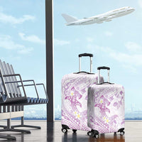 Polynesia Hammerhead Shark Luggage Cover Tropical Flowers Tribal Pattern Lavender LT05 - Polynesian Pride