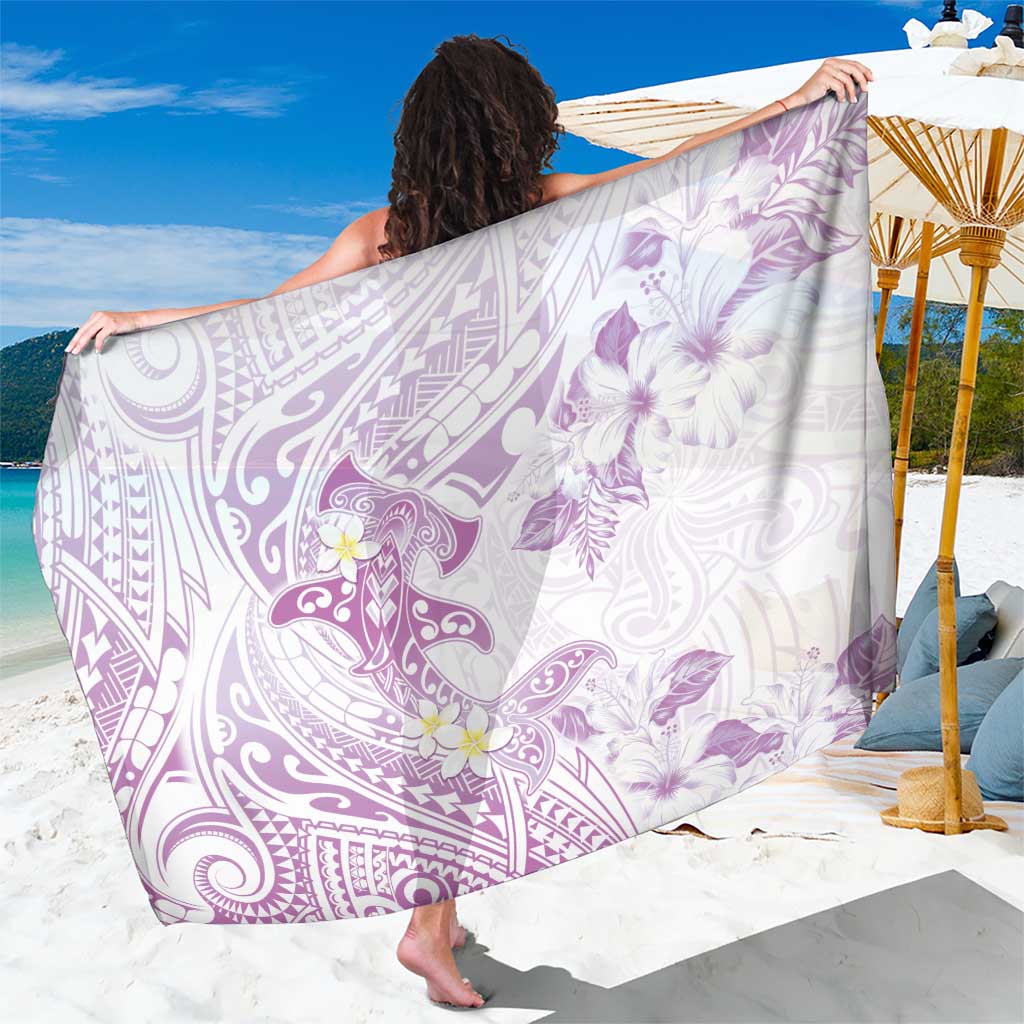 Polynesia Hammerhead Shark Sarong Tropical Flowers Tribal Pattern Lavender LT05 One Size 44 x 66 inches Purple - Polynesian Pride