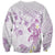 Polynesia Hammerhead Shark Sweatshirt Tropical Flowers Tribal Pattern Lavender