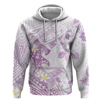 Polynesia Hammerhead Shark Zip Hoodie Tropical Flowers Tribal Pattern Lavender LT05 Pullover Hoodie Purple - Polynesian Pride