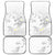 Polynesia Hammerhead Shark Car Mats Tropical Flowers Tribal Pattern White