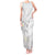 Polynesia Hammerhead Shark Tank Maxi Dress Tropical Flowers Tribal Pattern White