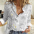 Polynesia Hammerhead Shark Women Casual Shirt Tropical Flowers Tribal Pattern White