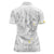 Polynesia Hammerhead Shark Women Polo Shirt Tropical Flowers Tribal Pattern White