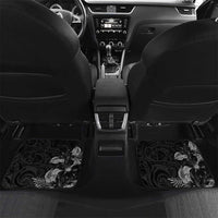 Polynesia Hammerhead Shark Car Mats Tropical Flowers Tribal Pattern Black
