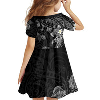 Polynesia Hammerhead Shark Family Matching Tank Maxi Dress and Hawaiian Shirt Tropical Flowers Tribal Pattern Black LT05 - Polynesian Pride