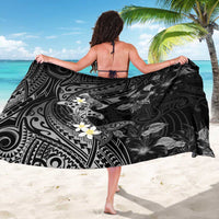 Polynesia Hammerhead Shark Sarong Tropical Flowers Tribal Pattern Black