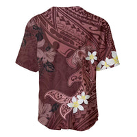 Polynesia Hammerhead Shark Baseball Jersey Tropical Flowers Tribal Pattern Oxblood LT05 - Polynesian Pride
