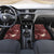 Polynesia Hammerhead Shark Car Mats Tropical Flowers Tribal Pattern Oxblood