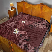 Polynesia Hammerhead Shark Quilt Tropical Flowers Tribal Pattern Oxblood