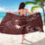 Polynesia Hammerhead Shark Sarong Tropical Flowers Tribal Pattern Oxblood