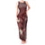 Polynesia Hammerhead Shark Tank Maxi Dress Tropical Flowers Tribal Pattern Oxblood