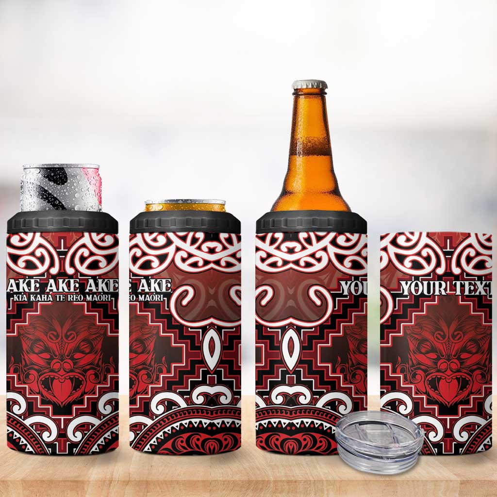 Personalised New Zealand Aotearoa 4 in 1 Can Cooler Tumbler Te Reo Maori Ake Ake Ake - Polynesian Pride