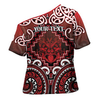 Personalised New Zealand Aotearoa Cross Shoulder Shirt Te Reo Maori Ake Ake Ake - Polynesian Pride