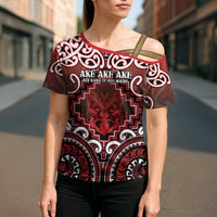 Personalised New Zealand Aotearoa Cross Shoulder Shirt Te Reo Maori Ake Ake Ake - Polynesian Pride