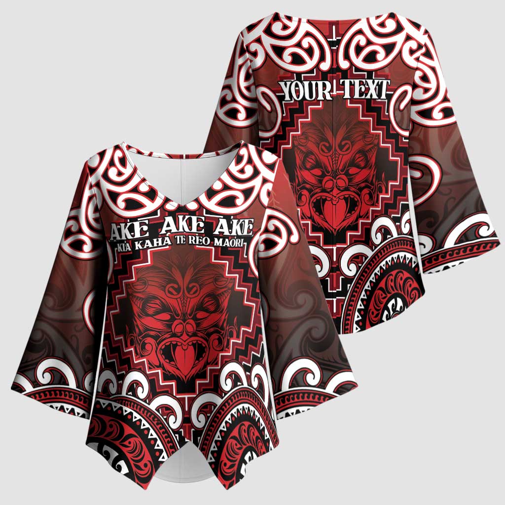 Personalised New Zealand Aotearoa Kimono Sleeve Blouse Te Reo Maori Ake Ake Ake - Polynesian Pride