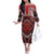 Personalised New Zealand Aotearoa Off The Shoulder Long Sleeve Dress Te Reo Maori Ake Ake Ake - Polynesian Pride