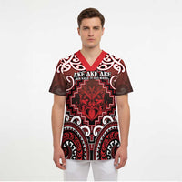 Personalised New Zealand Aotearoa Scrub Top Te Reo Maori Ake Ake Ake - Polynesian Pride