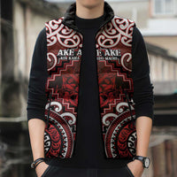 Personalised New Zealand Aotearoa Sleeveless Puffer Jacket Te Reo Maori Ake Ake Ake - Polynesian Pride