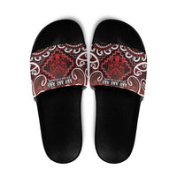 New Zealand Aotearoa Slide Sandals Te Reo Maori Ake Ake Ake - Polynesian Pride