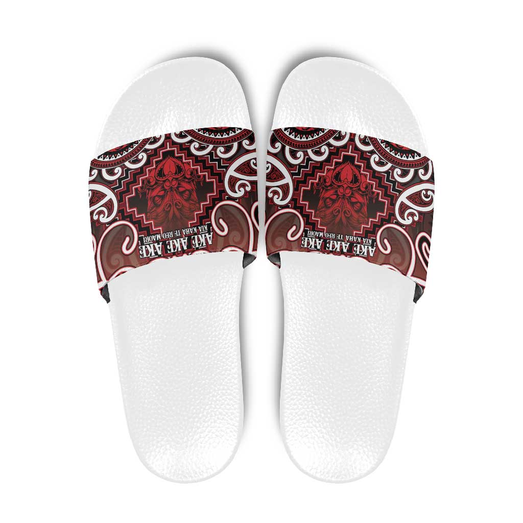 New Zealand Aotearoa Slide Sandals Te Reo Maori Ake Ake Ake - Polynesian Pride