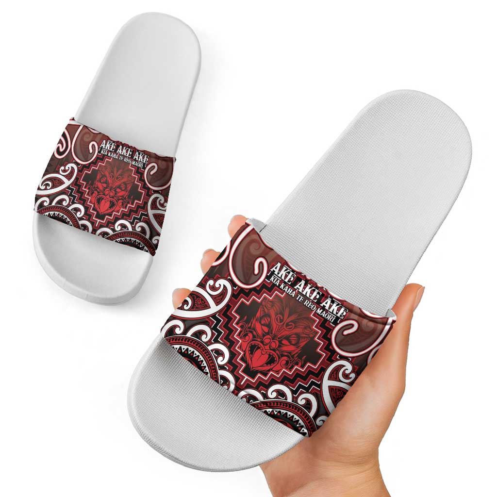 New Zealand Aotearoa Slide Sandals Te Reo Maori Ake Ake Ake - Polynesian Pride