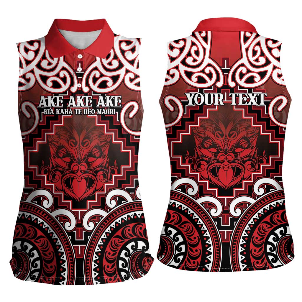Personalised New Zealand Aotearoa Women Sleeveless Polo Shirt Te Reo Maori Ake Ake Ake - Polynesian Pride