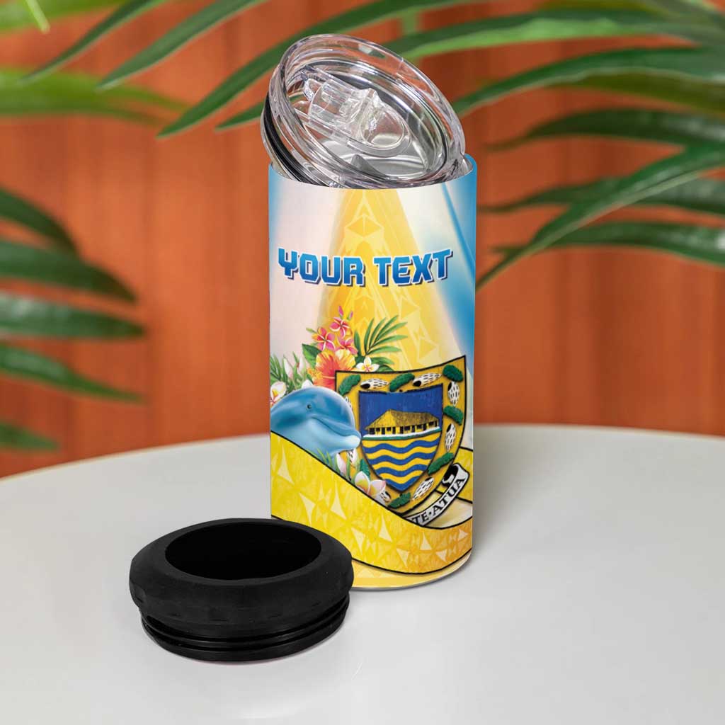Personalised Tuvalu Independence Day 4 in 1 Can Cooler Tumbler Tuvalu Mo Te Atua - Polynesian Pride