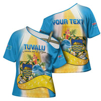 Personalised Tuvalu Independence Day Cross Shoulder Shirt Tuvalu Mo Te Atua - Polynesian Pride