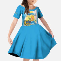 Personalised Tuvalu Independence Day Family Matching Short Sleeve Bodycon Dress and Hawaiian Shirt Tuvalu Mo Te Atua - Polynesian Pride