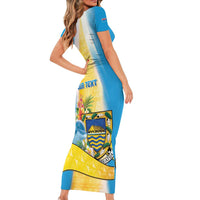 Personalised Tuvalu Independence Day Family Matching Short Sleeve Bodycon Dress and Hawaiian Shirt Tuvalu Mo Te Atua - Polynesian Pride