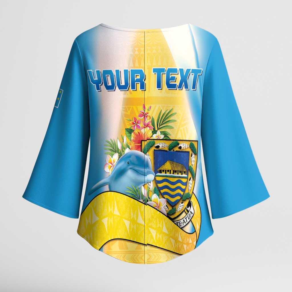 Personalised Tuvalu Independence Day Kimono Sleeve Blouse Tuvalu Mo Te Atua - Polynesian Pride