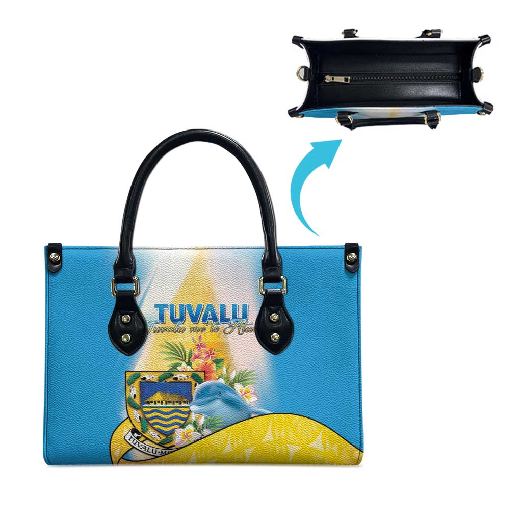 Tuvalu Independence Day Leather Bag Tuvalu Mo Te Atua - Polynesian Pride